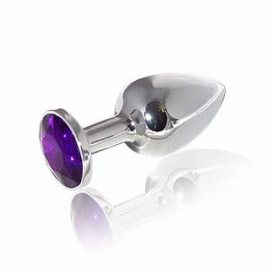 Анальная пробка Butt Plug Silver Small Purple 