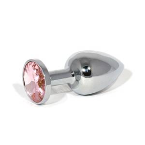 Анальная пробка Butt Plug Silver Small розовая 