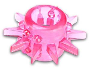 Розовое эрекционное кольцо со стимуляторами 