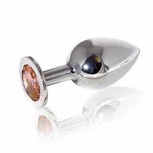 Анальная пробка Butt Plug Silver Large Pink 