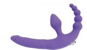 Анатомический страпон фиолетовый 