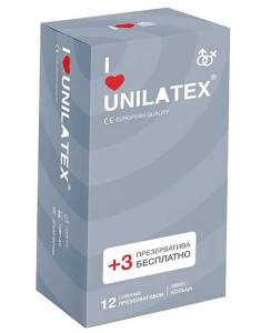 Презервативы Unilatex Ribbed 12+3 шт 