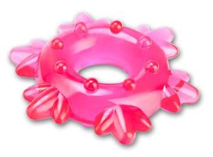 Розовое эрекционное кольцо Snowflake 