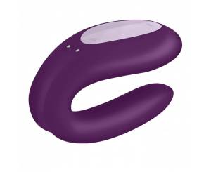 Фиолетовый  вибратор для пары с приложением 